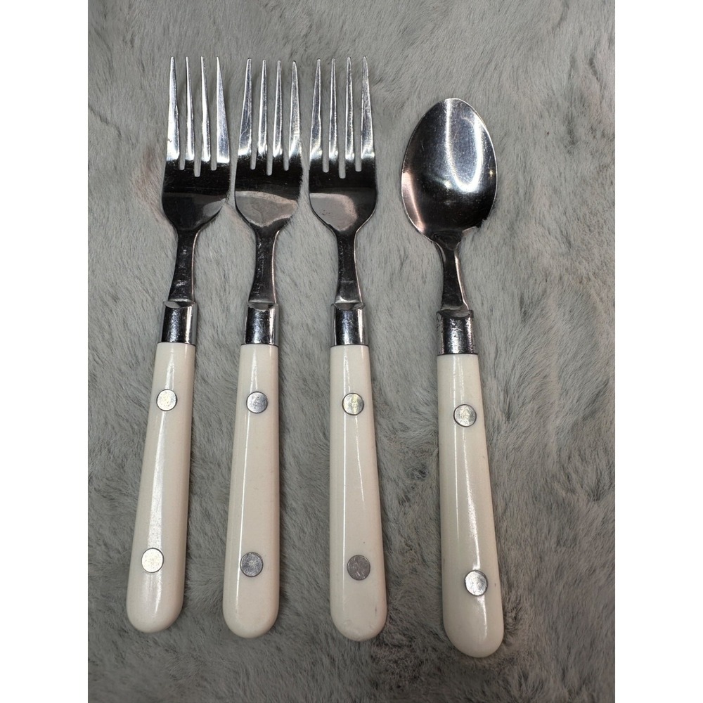 Vintage‎ Silverware Rivets White Replacement Flatware Korea Stainless MCM Lot